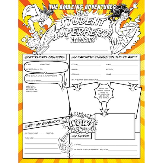 North Star Teacher Resources Fill Me In: Student Superhero, 32ct. | 17" x 22" | Michaels®